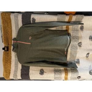 Womens Kari Traa 1/4 Zip Pullover Sweater Green - Size Medium